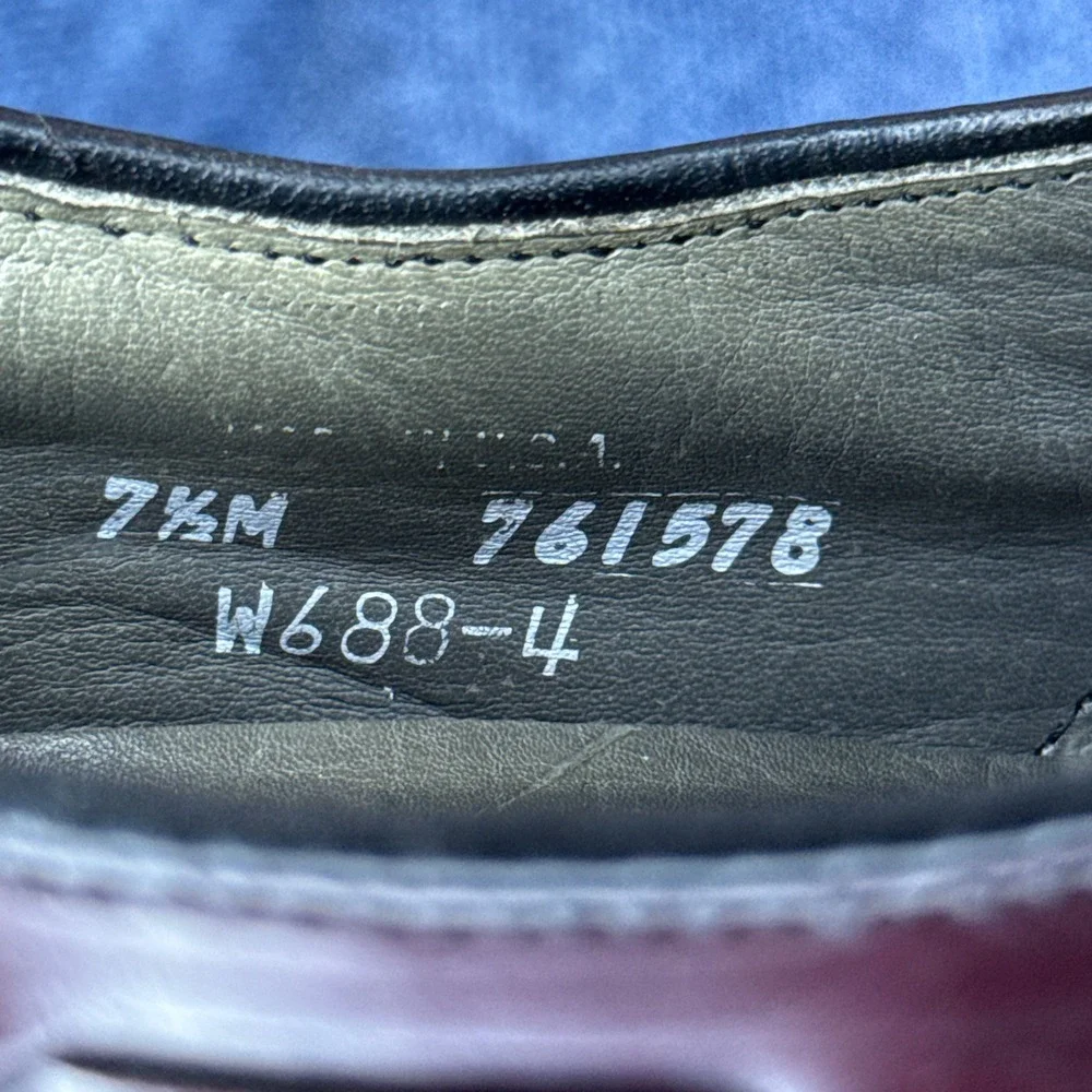 Vintage Dexter W688-4 Wingtip Loafers Mens 7.5 M Burgundy Leather USA Made
